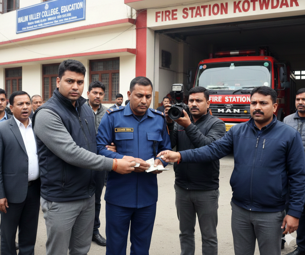 मुख्यमंत्री पुष्कर सिंह धामी की जीरो टॉलरेंस नीति का असर, कोटद्वार में फायर विभाग का लीडिंग फायरमैन ₹20 हजार की रिश्वत लेते रंगे हाथ गिरफ्तार